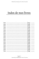 Carnet de lecture à remplir
