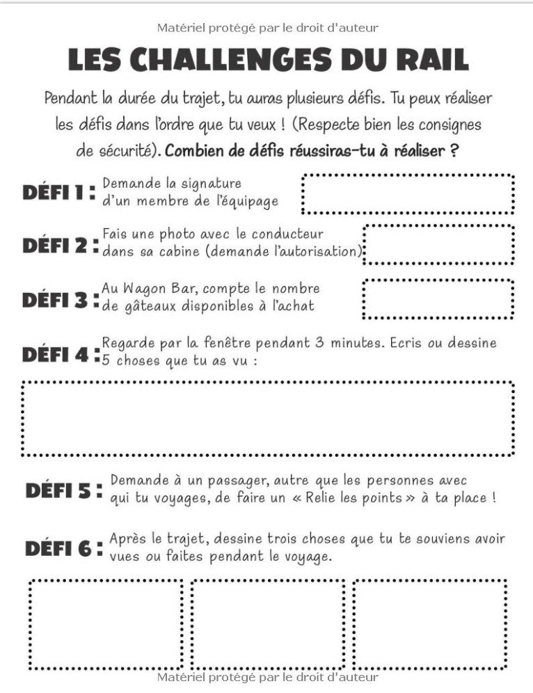 En Train ! Cahier d'activités pour les jeunes voyageurs du rail L