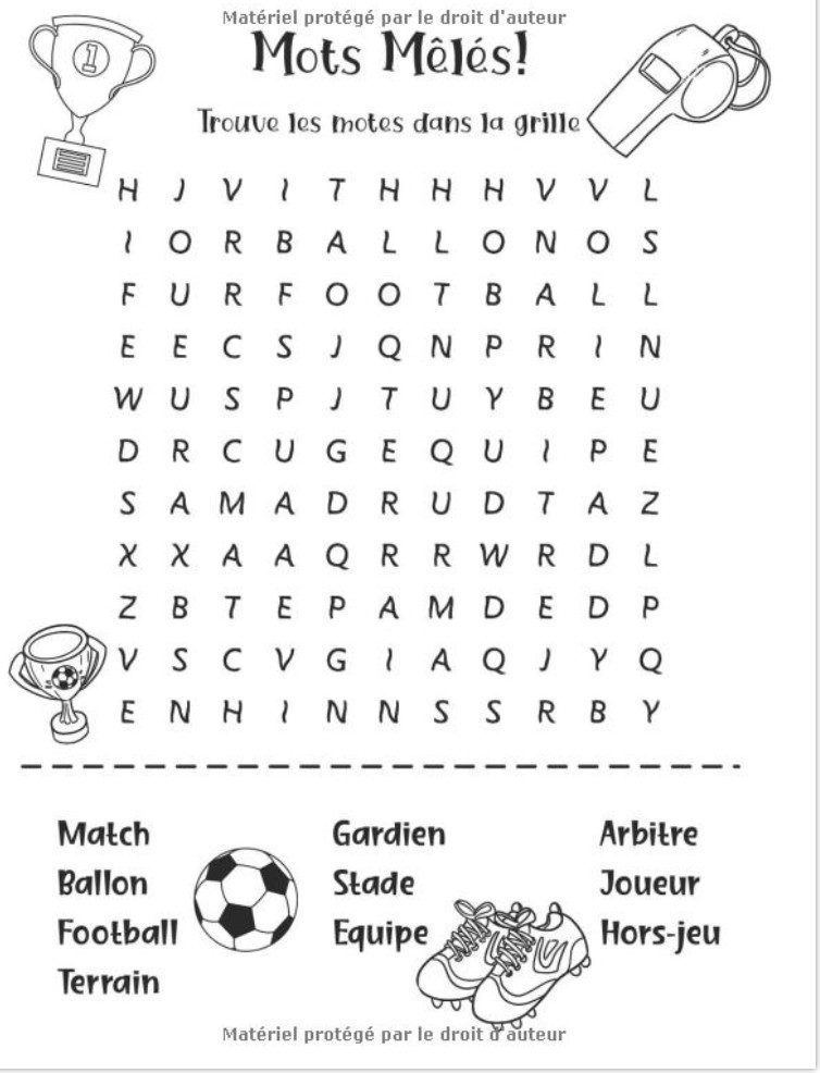Cahier D'activités Football Pour Les Enfants De 6 à 10 Ans Un livre de jeux foot