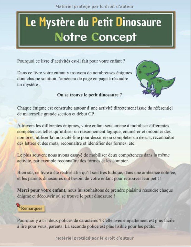 Cahier d'activités DINOSAURES Carnet de jeux en couleurs de 5 à 7 ans