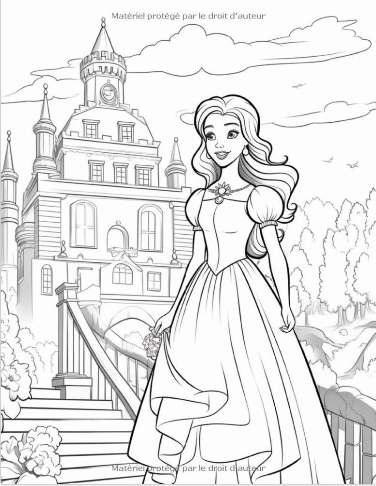 Coloriage pour les filles  70 dessins de princesse
