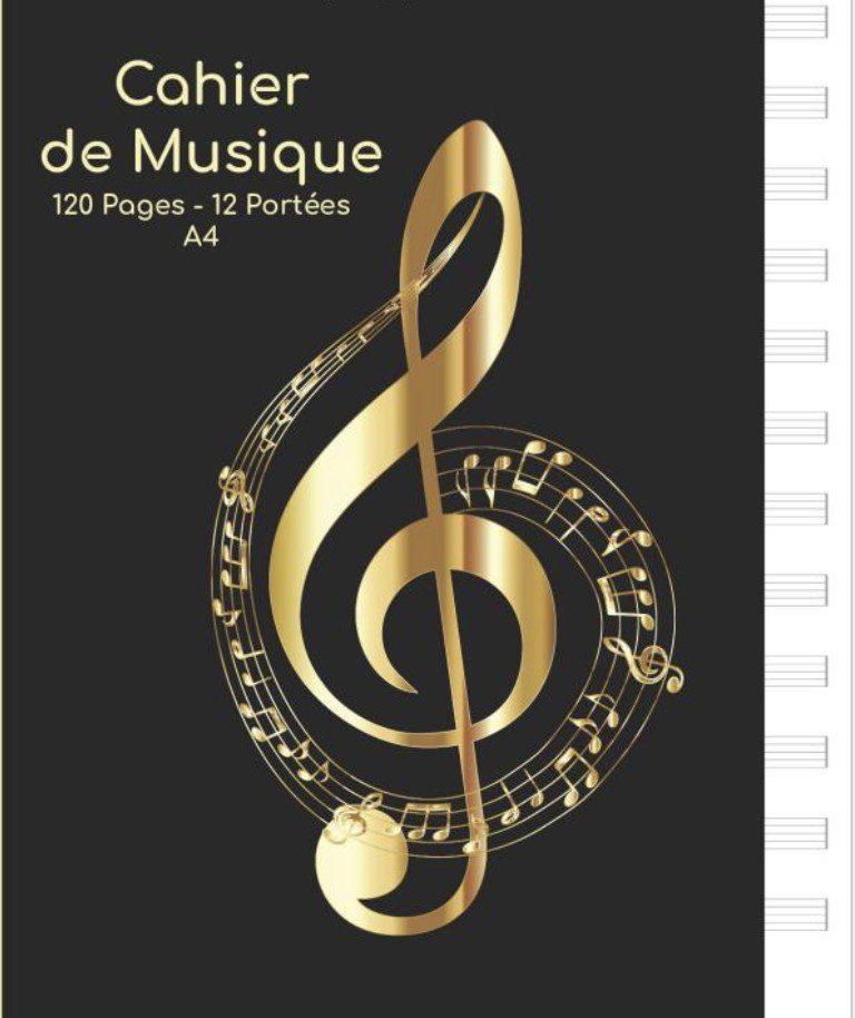 Cahier de musique Carnet de partitions | Papier manuscrit | Idéal pour les débutants et professionnels