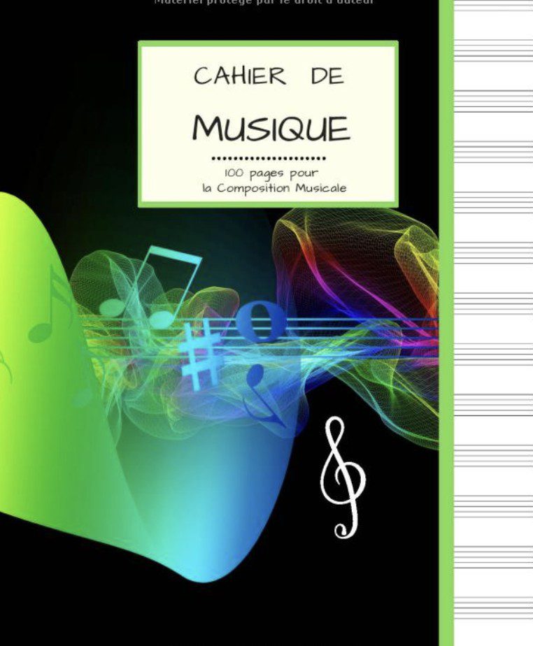 Cahier de Musique 100 pages pour la Composition Musicale Grand Format | PAPIER BLANC