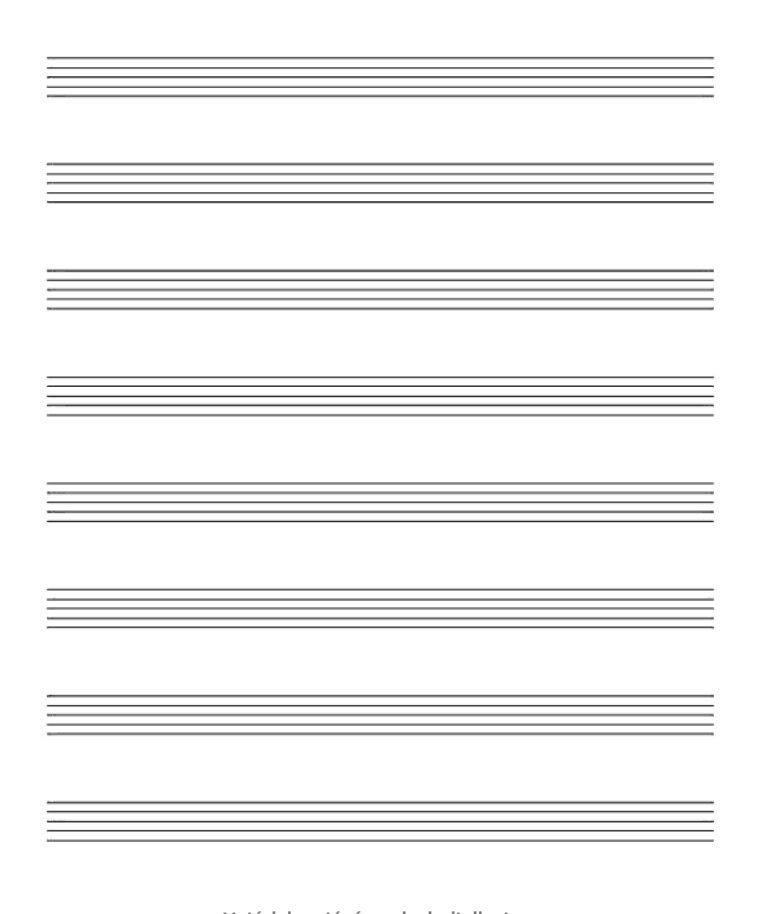 Cahier De Musique Papier Musique Avec 8 Grosses Portées