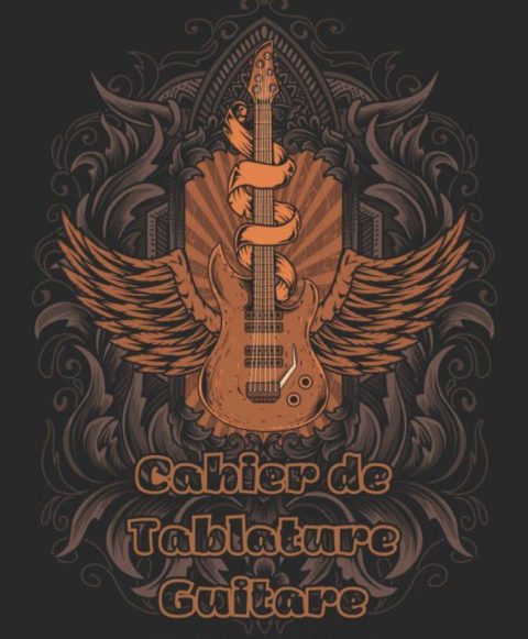 Cahier de Tablature Guitare • Papier à tablature vierge • Manuscrit pour auteurs-compositeurs avec 7 diagrammes d'accords et 9 lignes de tablatures
