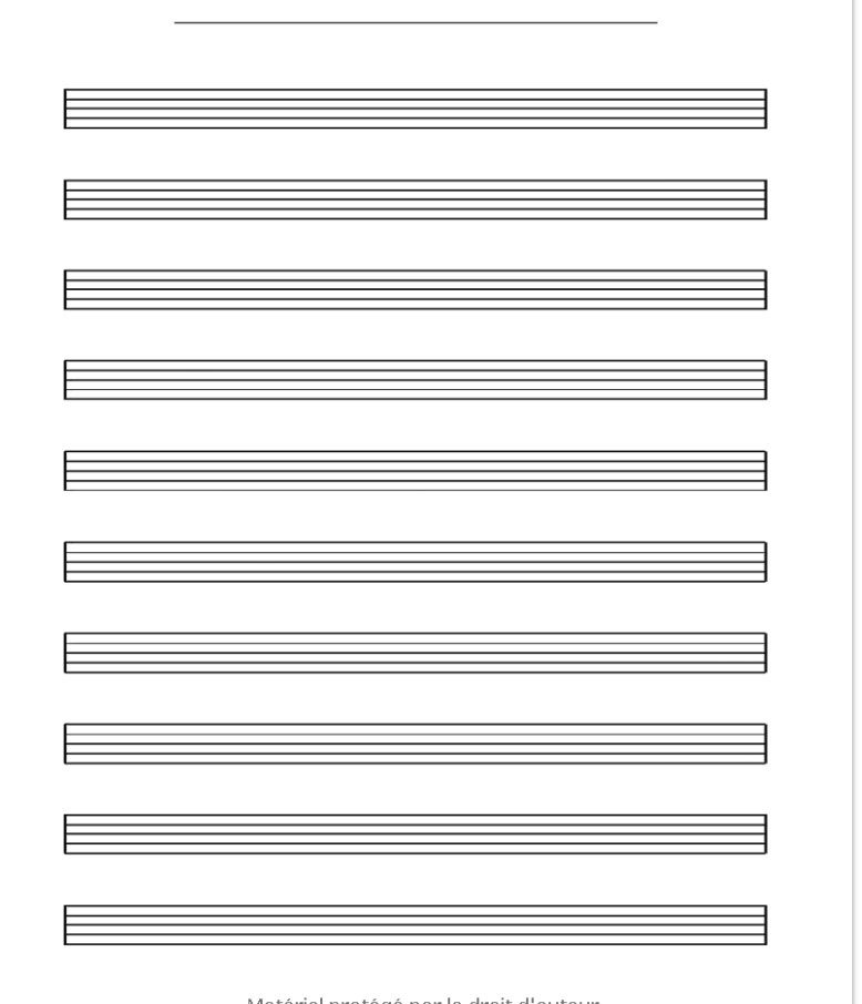 cahier de musique petit format 17x22 | carnet de partition 48 pages avec 10 portées musicales pour le solfège