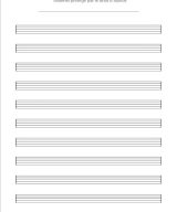 cahier de musique petit format 17x22 | carnet de partition 48 pages avec 10 portées musicales