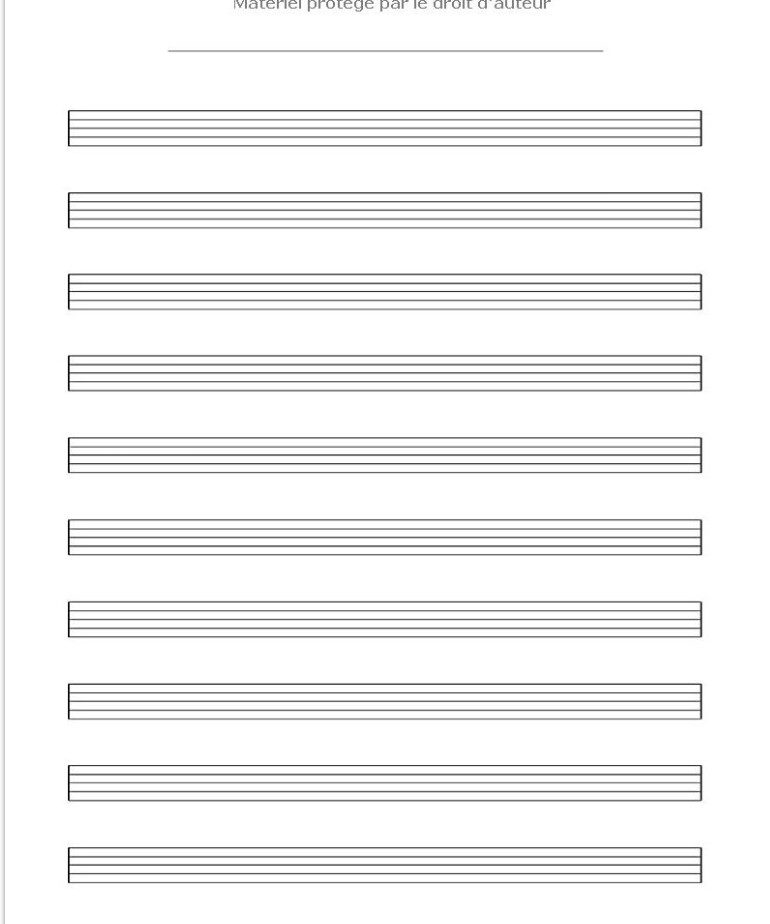 cahier de musique petit format 17x22 | carnet de partition 48 pages avec 10 portées musicales