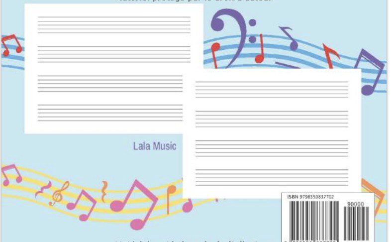 Cahier de Musique 4 grosses portées cahier de musique enfant et débutant