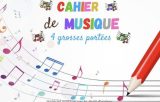 Cahier de Musique 4 grosses portées cahier de musique enfant et débutant