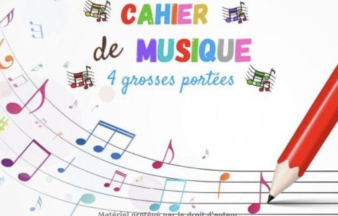 Cahier de Musique 4 grosses portées cahier de musique enfant et débutant