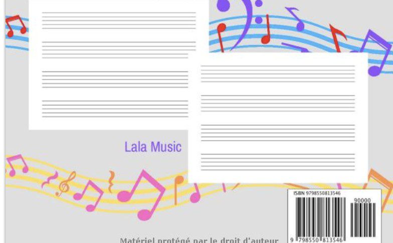 Cahier de Musique 4 grosses portées cahier de musique enfant et débutant