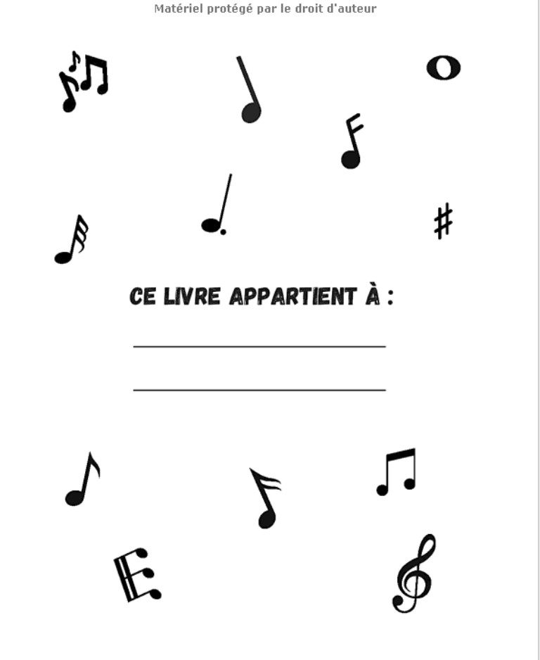 Cahier de Musique enfant 6 grosses portées par page pour écrire les notes de musique