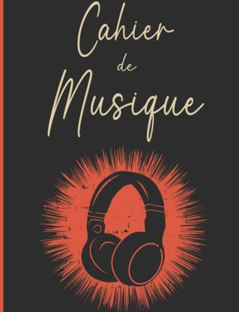Cahier de Musique avec portées et page grands carreaux Seyès pour cours solfège