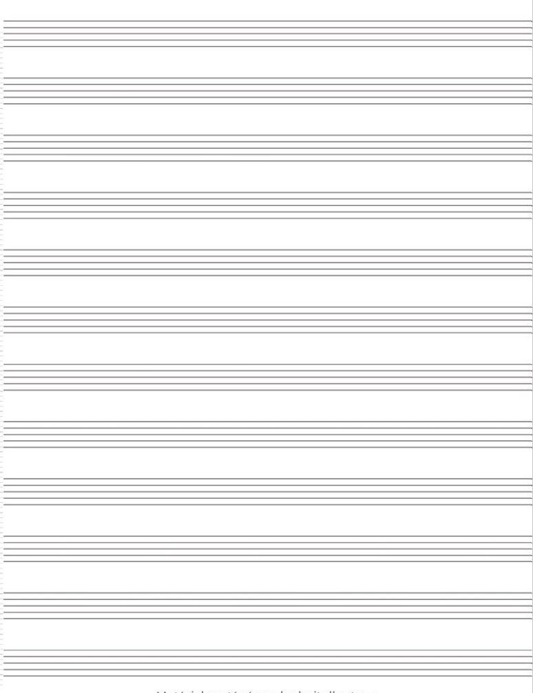 Cahier de Musique avec portées et page grands carreaux Seyès pour cours solfège