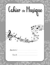 Cahier de Musique avec portées et page carreaux Seyès pour cours solfège et chant