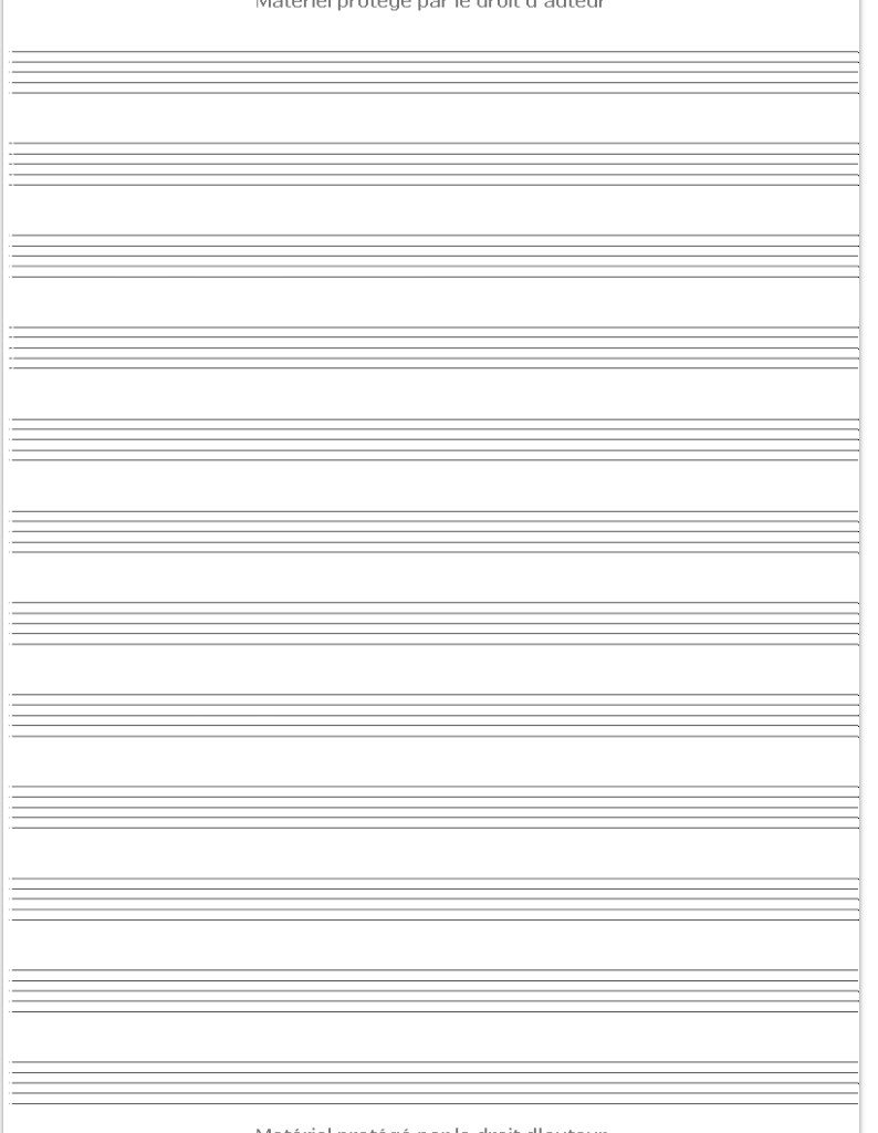 Cahier de Musique avec portées et page carreaux Seyès pour cours solfège et chant