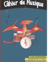 Cahier de Musique 21x29,7 cm | Partitions 12 portées et Grands Carreaux Seyès