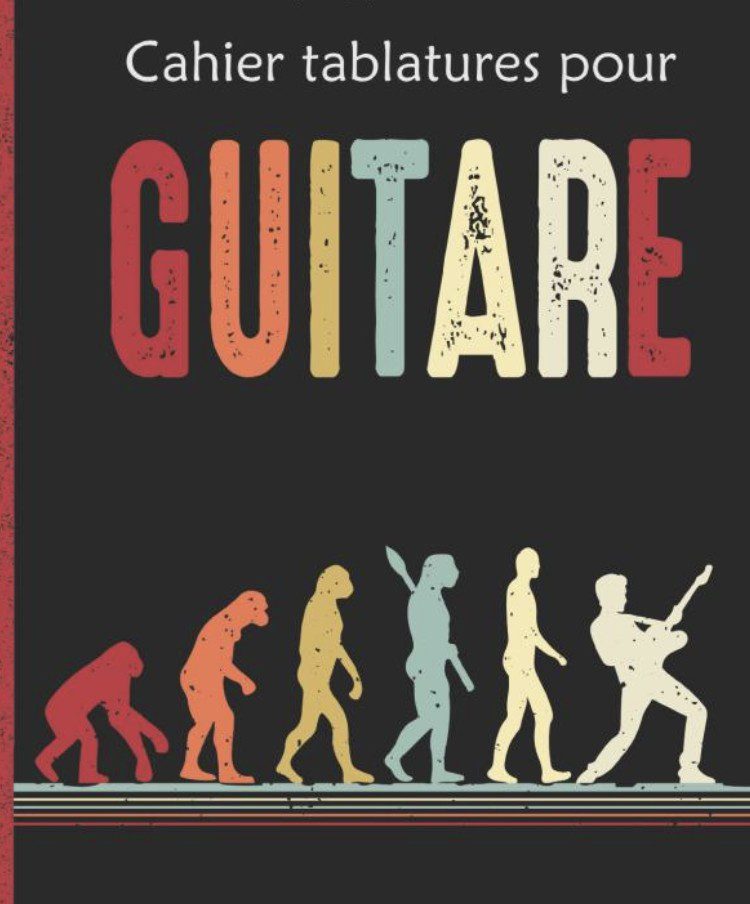 Cahier de Tablature pour Guitare Carnet de musique avec 7 tablatures et 6 diagrammes vierges