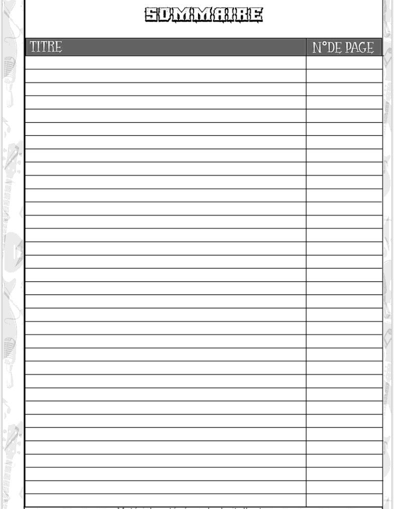 Tablatures pour guitare Cahier de musique pour guitare, 130 page de tablatures
