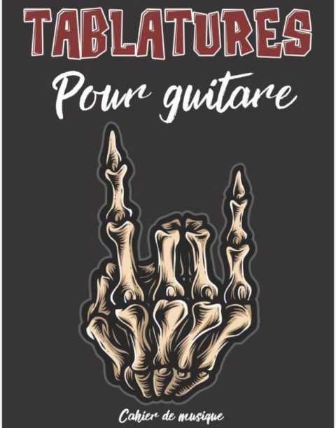 Tablature pour guitare, Cahier de musique 7 tablatures et 6 diagrammes d'accords par page,