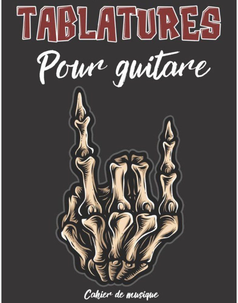 Tablature pour guitare, Cahier de musique 7 tablatures et 6 diagrammes d'accords par page,