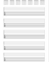 Cahier Tablatures Guitare Guitare 6 Cordes, 5 Tablatures avec Partitions et 7 Diagrammes d'Accords par Page,