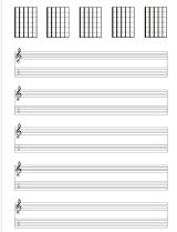 Cahier de Musique Guitare Carnet de guitare avec partitions, tablatures, grilles et diagrammes d'accords vierges
