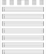 Guitar Tab Notebook for 6 string guitar 120 pages 8.5x11 blank guitar tab
