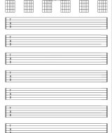 Guitar Tab Notebook for 6 string guitar 120 pages 8.5x11 blank guitar tab