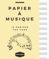 Papier à Musique - 13 Portées Par Page - 150 Pages Cahier de Musique , Cahier de Partitions