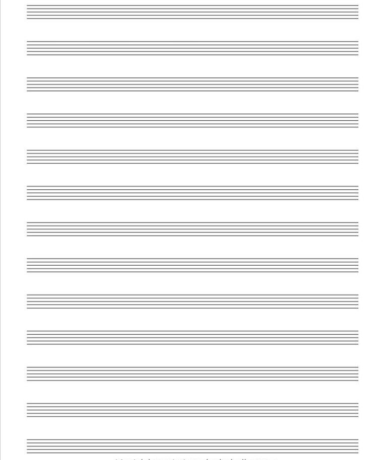 Papier à Musique - 13 Portées Par Page - 150 Pages Cahier de Musique , Cahier de Partitions