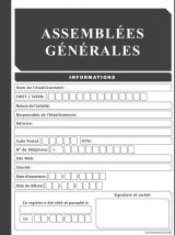 Registre Assemblées Générales Registre pour les Procès-Verbaux de Sociétés et Associations 120 Feuillets Numérotés Format A4
