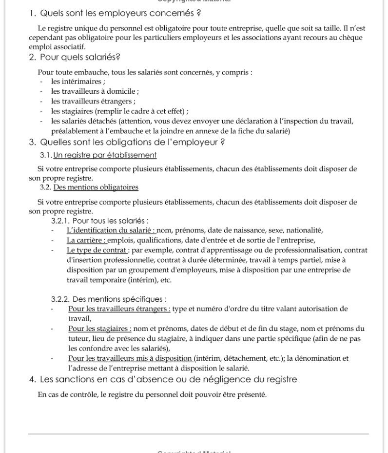 Registre unique du personnel