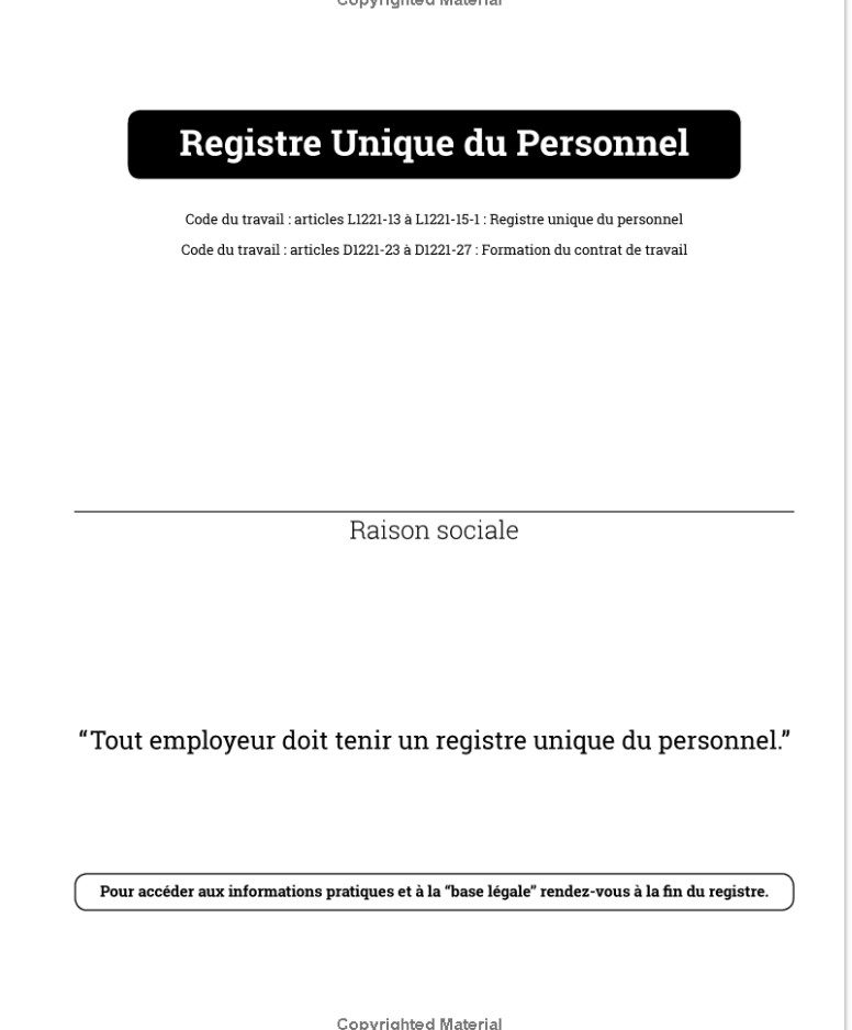 Registre unique du personnel