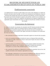 REGISTRE DE SÉCURITÉ réglementation des ERP, pour les établissement recevants du public