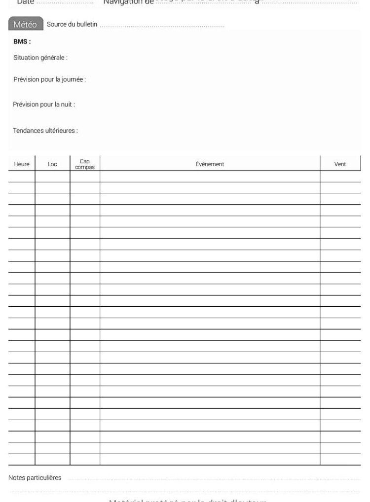 Livre de bord idéal pour suivi de navigation | Bateau | Doubles pages A4 de suivi