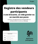Registre des vendeurs participants à une brocante, un vide-grenier ou un marché aux puces