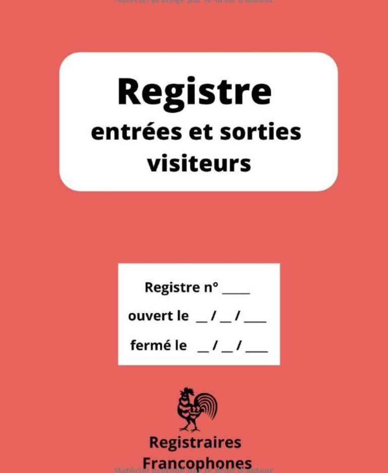 Registre entrées et sorties visiteurs Livre journal pour l'enregistrement de 1500 visites