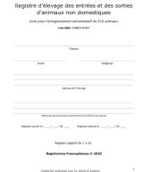Registre d’élevage des entrées et des sorties d’animaux non domestiques Livre pour l’enregistrement administratif