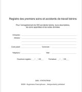 Registre des premiers soins et accidents de travail bénins Pour l’enregistrement de 500 accidents bénins