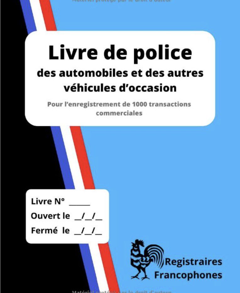 Livre de police des automobiles et des autres véhicules d’occasion