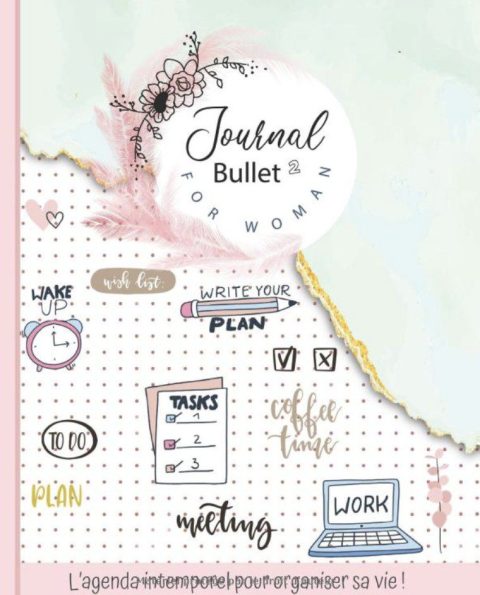 Bullet Journal 2 Agenda intemporel pré-rempli - format 21,59 cm x 27,94 cm