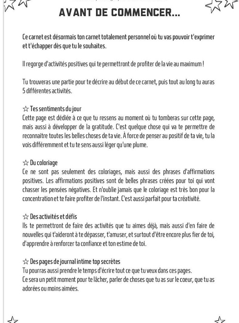 Journal intime d'un garçon au top Journal de gratitude⎮Activités de confiance en soi et défis