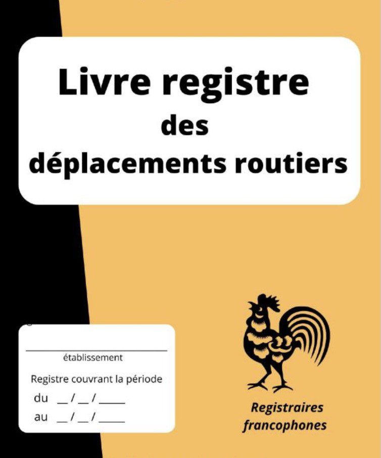 Livre registre des déplacements routiers Pour l'enregistrement de 1000 trajets de véhicule