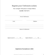 Registre pour l’infirmerie scolaire Pour consigner 300 prises en charge d'élèves