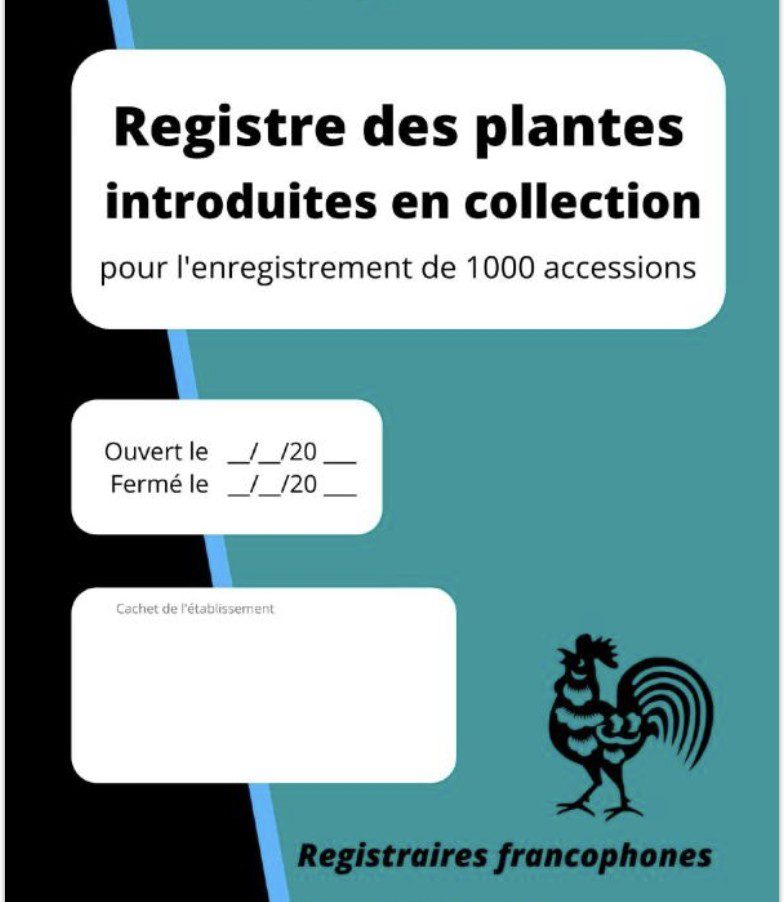 Registre des plantes introduites en collection pour l'enregistrement de 1000 accessions