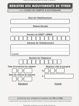Registre des Mouvements de Titres Conforme Législation Française, Enregistrement d'Acquisitions et Cessions d'Actions pour Sociétés SA et SAS