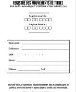 Registre des mouvements de titres Pour SA et SAS