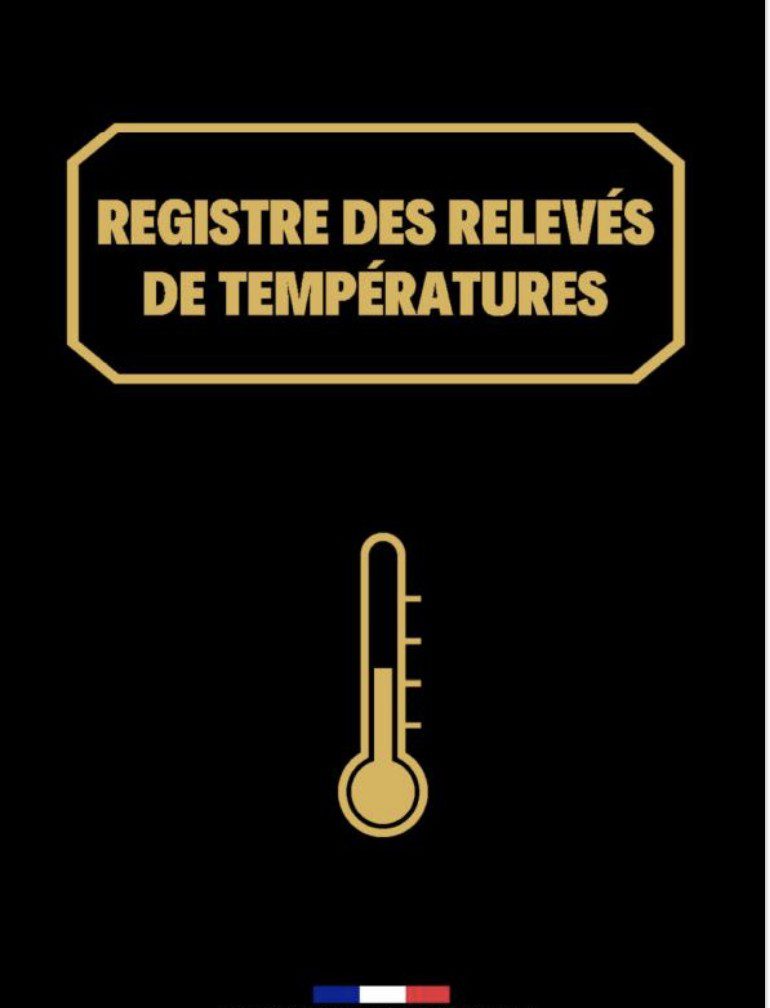 Registre de relevés des températures carnet de relevé et suivi des températures, frigo, cuisine, restaurants